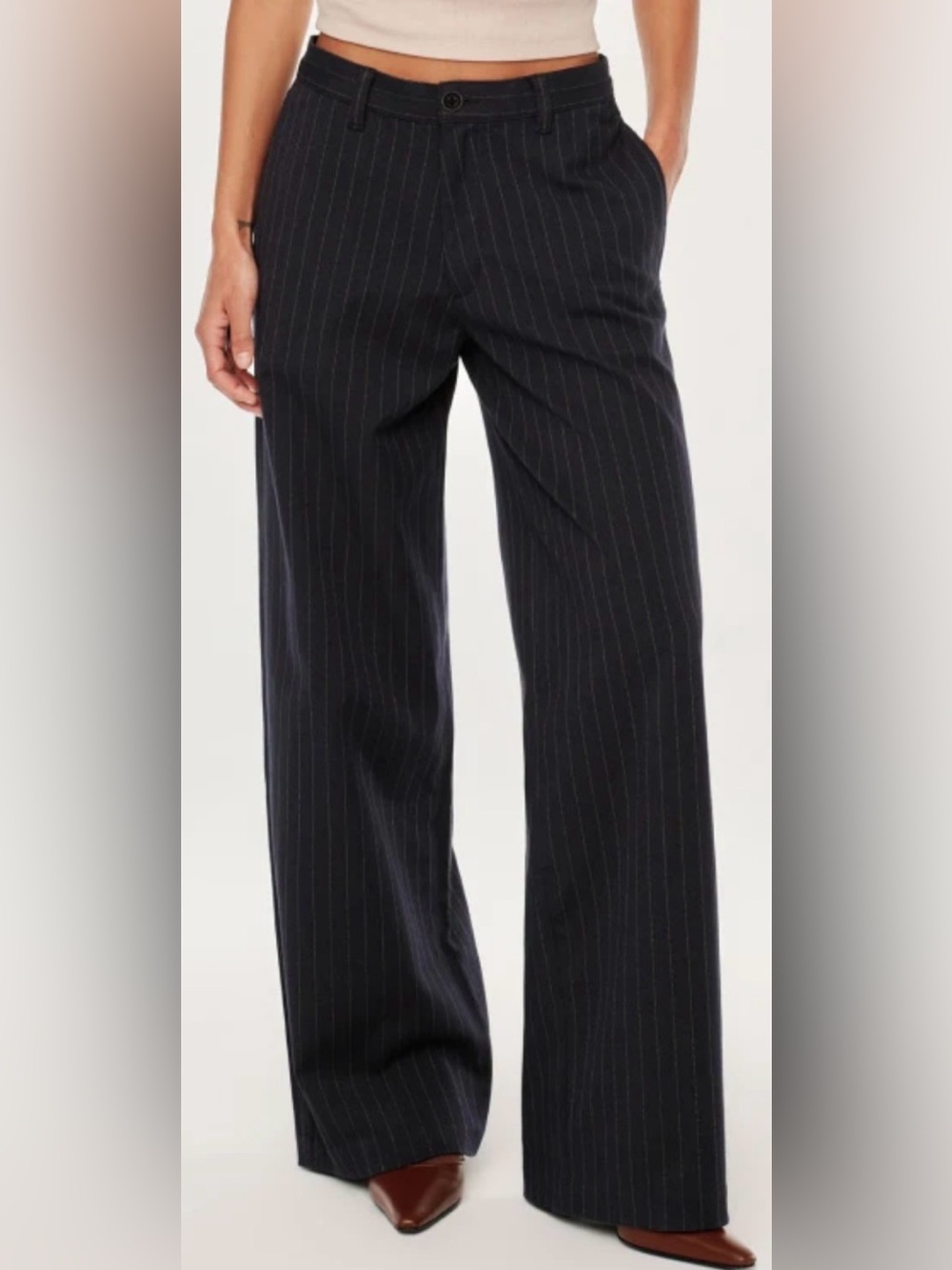 DL1961 Women's Black Pinstripe Wide-Leg Pants NWOT!!!